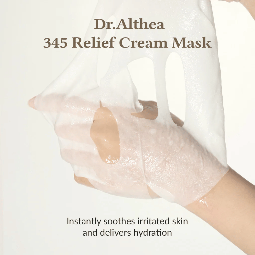 Dr. Althea 345 Relief Cream Mask vegaaninen selluloosa Sheet mask essenssillä paremman imeytymisen ja ihon mukavuuden takaamiseksi