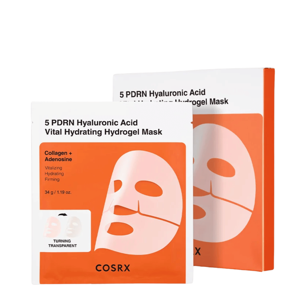 COSRX 5 PDRN Hyaluronic Acid Vital Hydrating Hydrogel Mask 34 g kollageenia ja adenosiinia kosteuttavaan ja kiinteyttävään ihonhoitoon