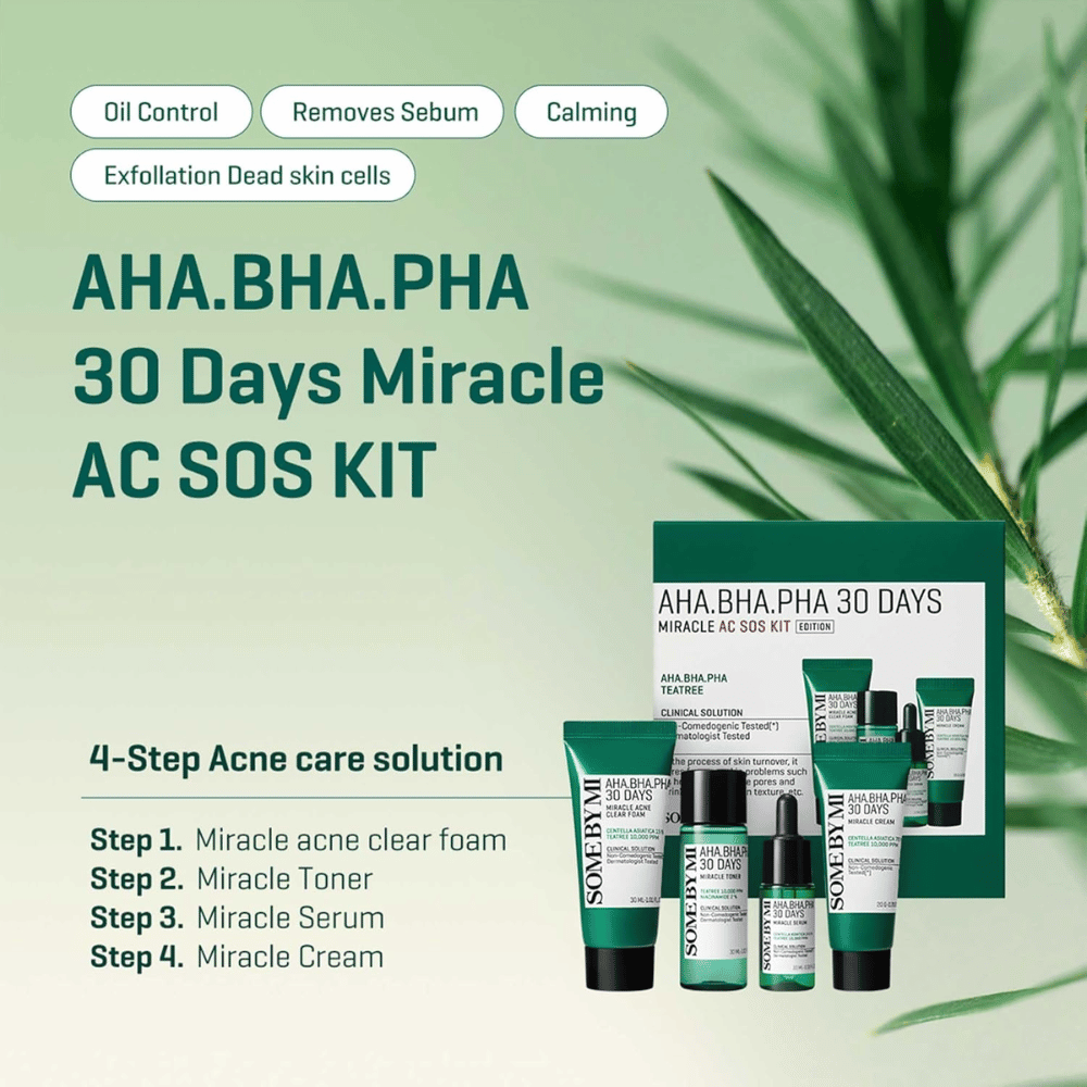 AHA, BHA, PHA 30 Days Miracle AC SOS Kit 4 pcs