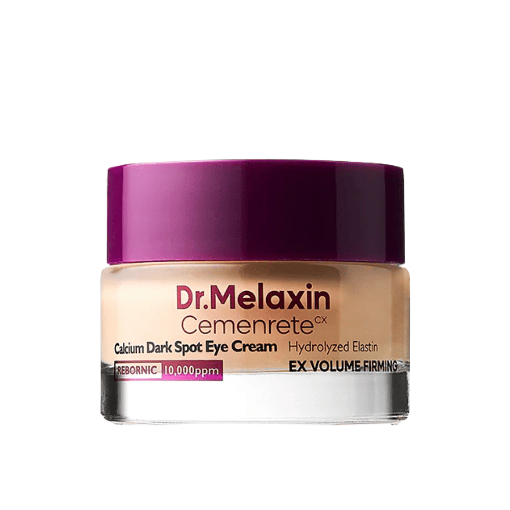 Dr.Melaxin Cemenrete Calcium Dark Spot Eye Cream koko kuvassa valkoista taustaa vasten, korealainen silmänympärysvoide, joka torjuu pigmenttihäiriö, väsynyttä ihoa ja ikääntymisen merkkejä.