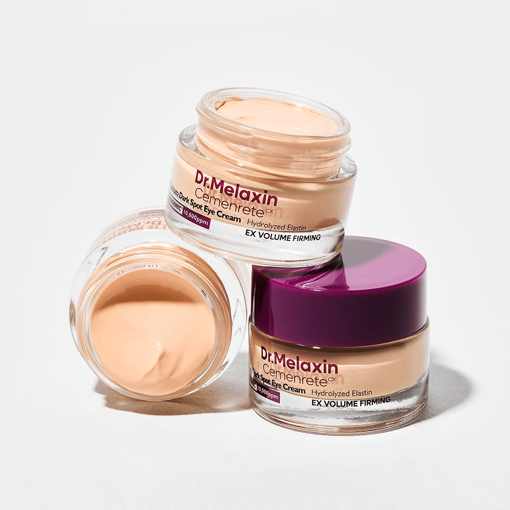 Dr.Melaxin Cemenrete Eye Cream useista kulmista, korealainen silmänympärysvoide tummia läiskiä ja hienoja juonteita vastaan, antaa volyymia ja kiinteyttää.