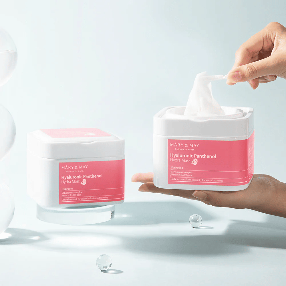Mary & May Hyaluronic Panthenol Hydra Mask päivittäinen Sheet mask – rauhoittava ja kosteuttava naamio, joka vahvistaa ihon suojamuuria