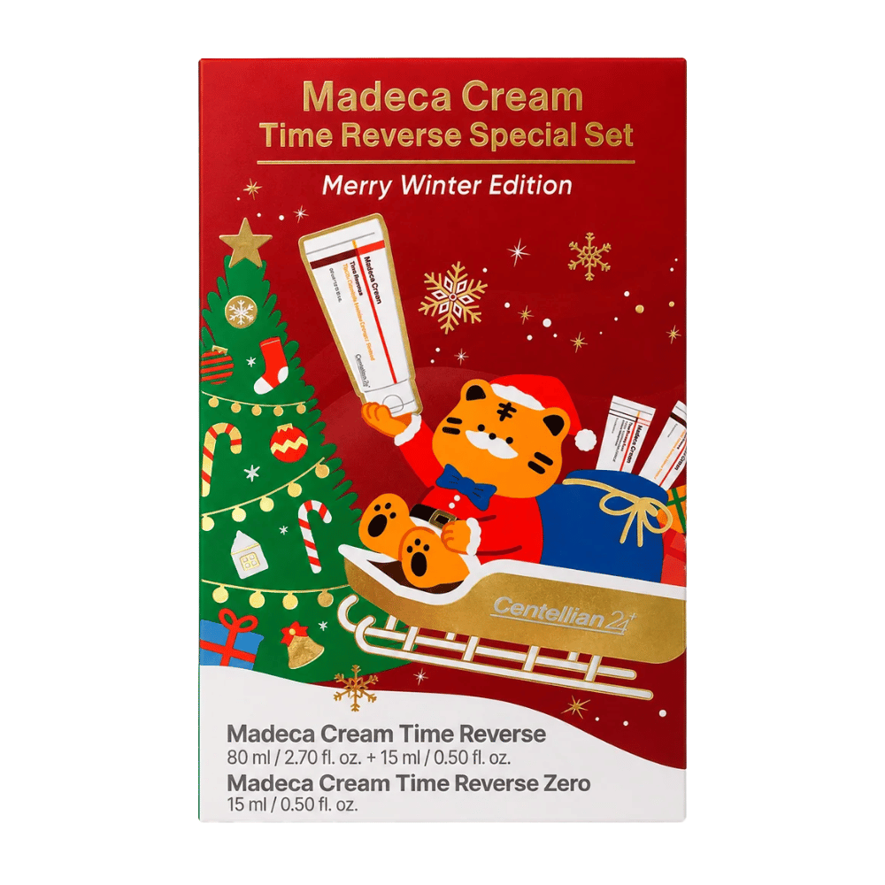 1. Centellian24 Madeca Cream Time Reverse Special Set Merry Winter Edition – joulusetti ihonhoitotuotteilla punaisessa lahjapakkauksessa