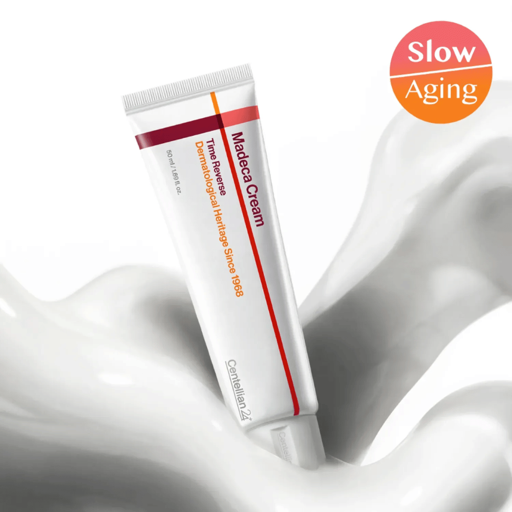 Centellian24 Madeca Cream Time Reverse voiteen koostumuksella slow-aging-sanomalla, kehitetty rauhoittamaan ihoa, vähentämään ärsytystä ja tukemaan ihon luonnollista korjausprosessia.