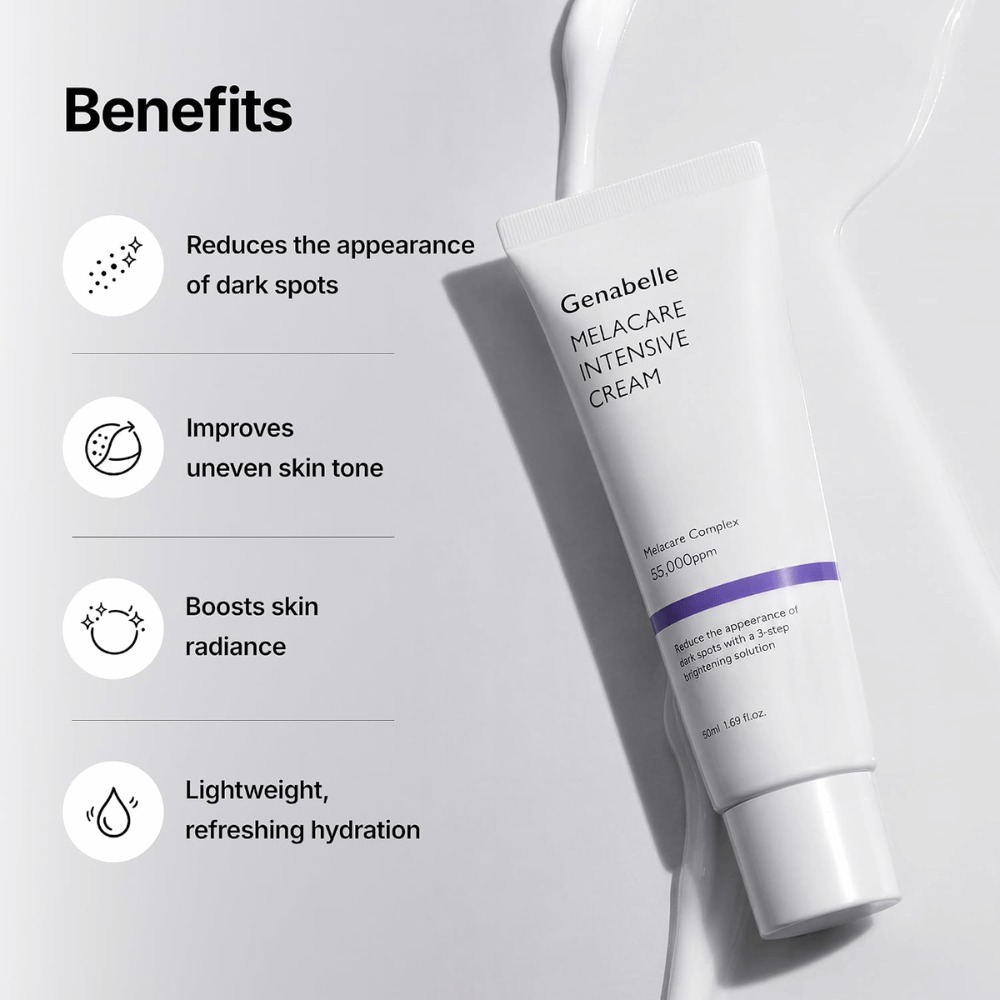 2. Genabelle Melacare Intensive Cream – kosteuttava kasvovoide, joka ehkäisee näkyviä tummia läiskiä, epätasaista ihonsävyä ja antaa hehkua