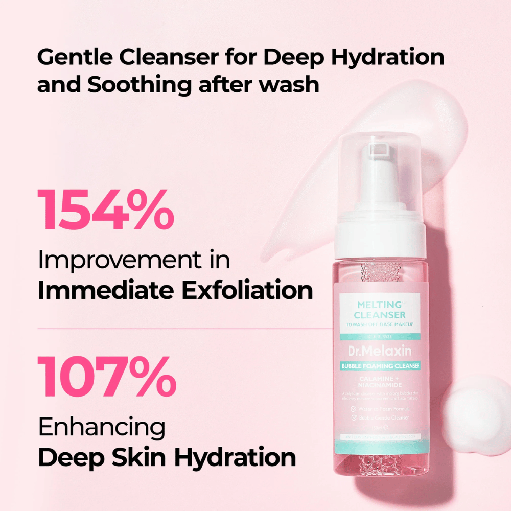 Dr. Melaxin Bubble Foaming Cleanser, joka tarjoaa syvää puhdistusta, kuorintaa ja intensiivistä kosteutusta