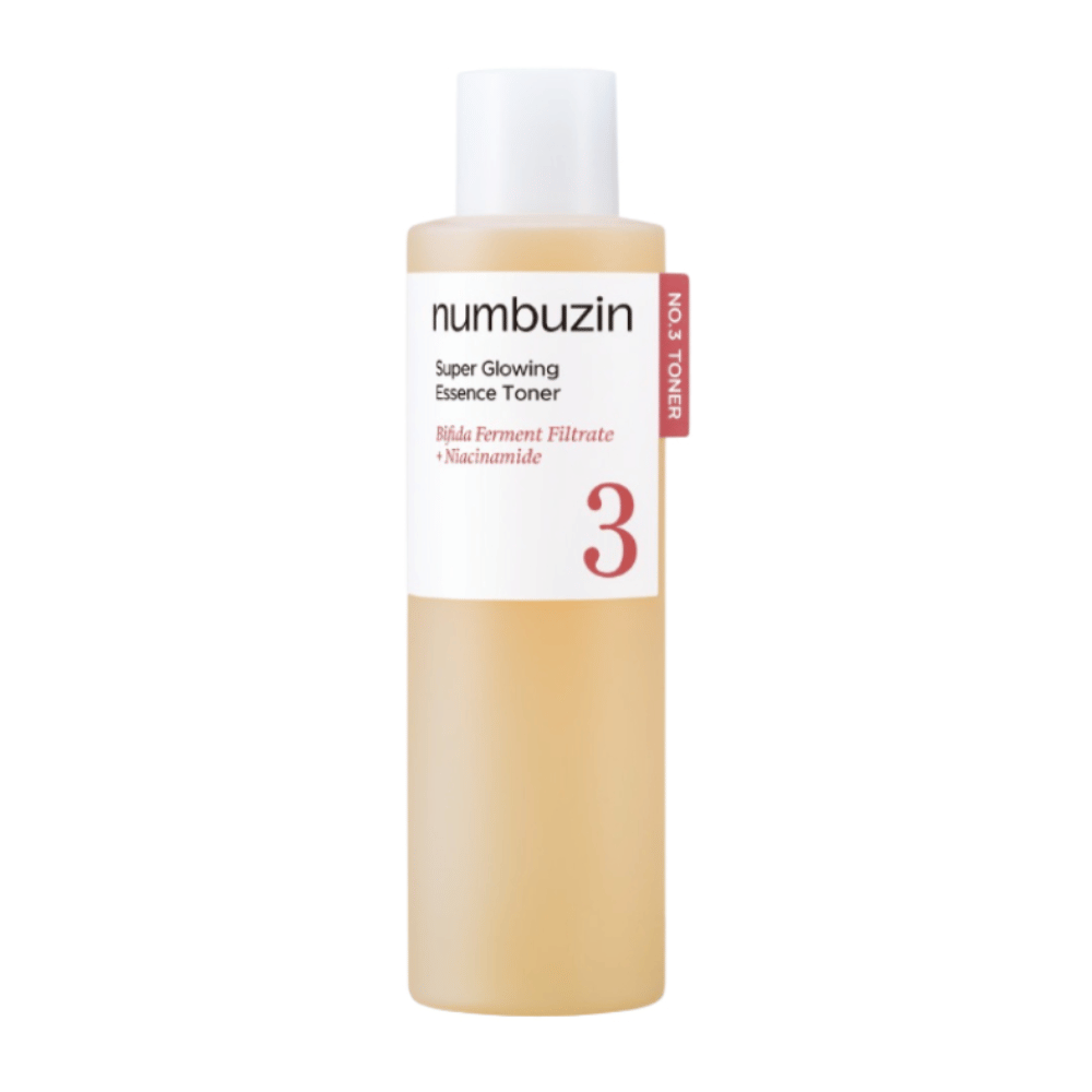 Numbuzin No.3 Super Glowing Essence Toner – heleyttä antavat sävyt bifida-fermenttifiltraatin ja niasiiniamidin kanssa.