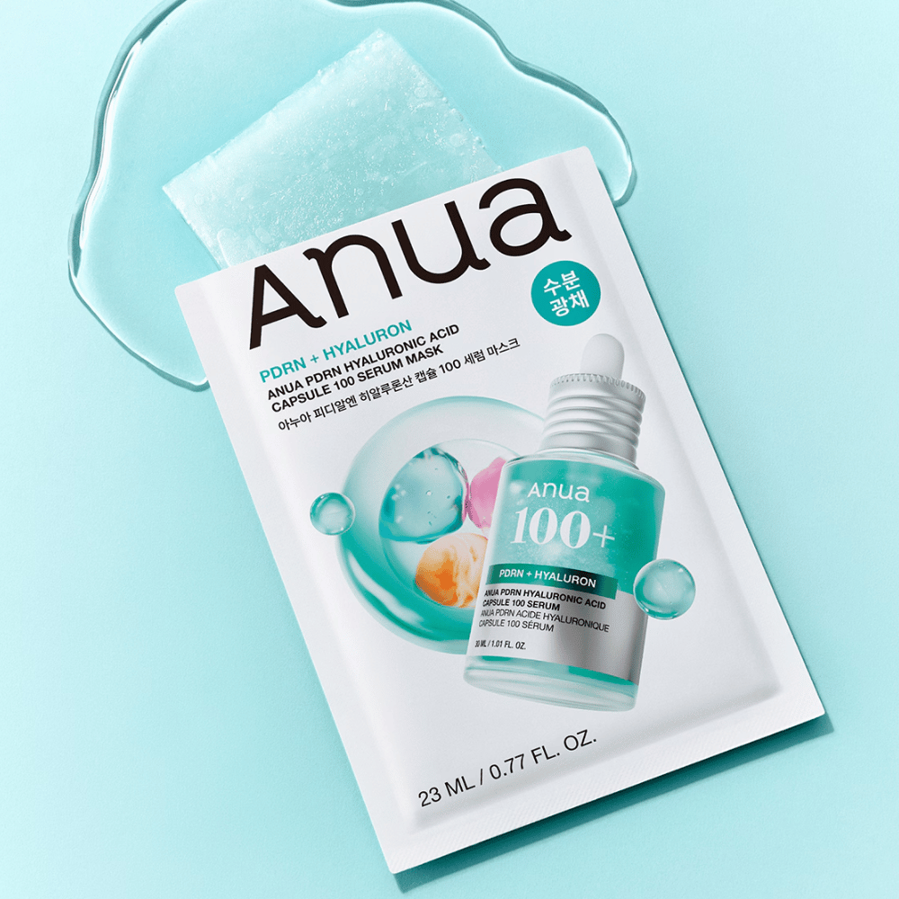 1. Anua PDRN Hyaluronic Acid Capsule 100 Serum Mask – kosteuttava Sheet mask, jossa on PDRN ja hyaluronihappoa
