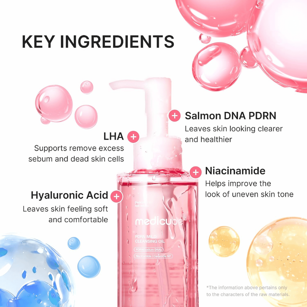 3. Medicube PDRN Mild Cleansing Oil – sisältää PDRN, LHA:ta, niasiiniamidia ja hyaluronihappoa puhdistukseen ja ihonhoitoon