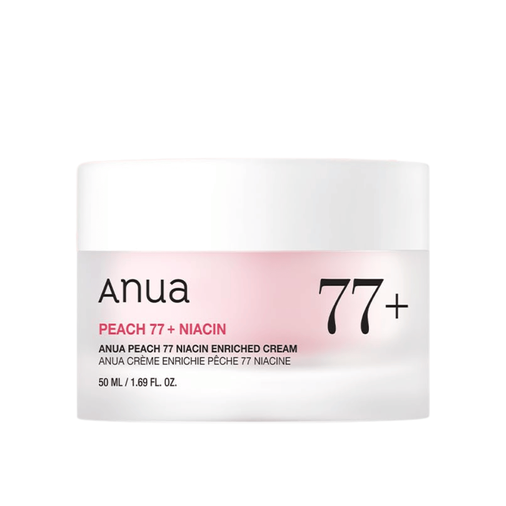 Produktbild av Anua Peach 77% Niacin Enriched Cream 50 ml – hehkua antava ja kosteuttava voide niasiinamidilla.