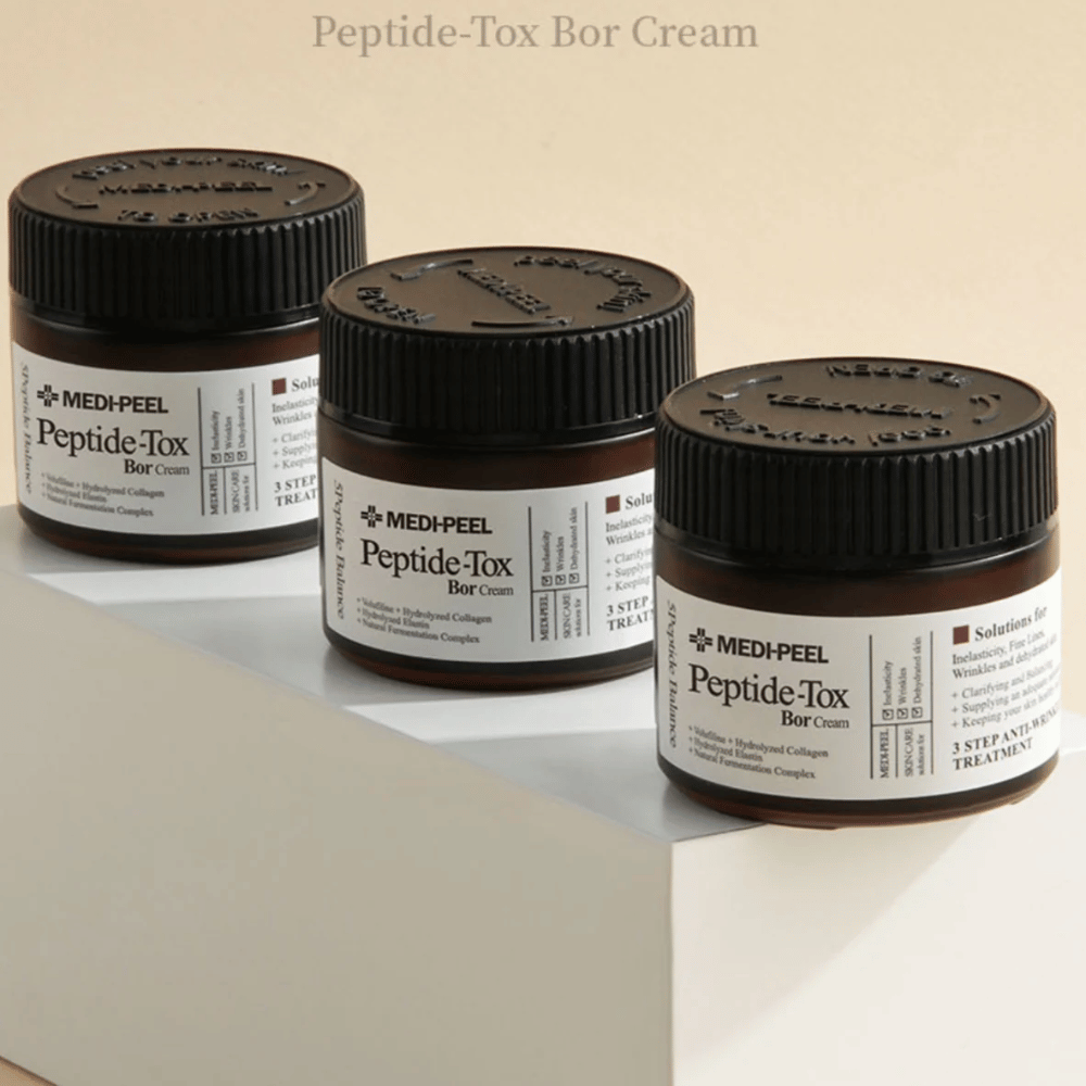 MEDI-PEEL Peptide-Tox Bor Cream ryhmässä – anti-age kasvovoide peptidikompleksilla ja kollageenilla, joka vahvistaa ihon suojakerrosta ja tekee ihosta kiinteämmän ja kimmoisamman.