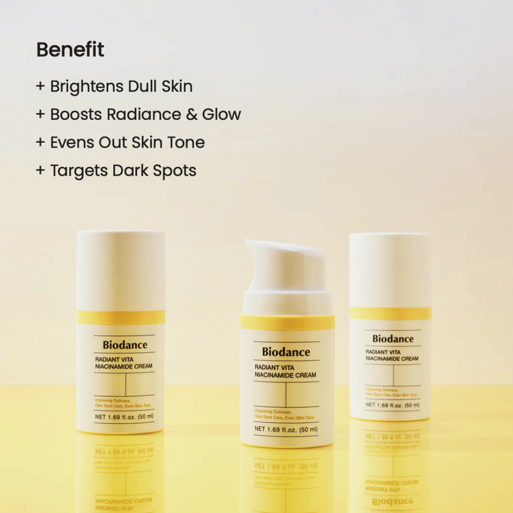 Biodance Radiant Vita Niacinamide Cream trio – kasvovoide hehkulle ja pigmenttihäiriö