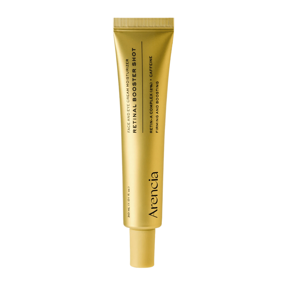 Arencia Retinal Booster Shot tuubissa, korealainen retinalseerumi Retin-A Complexilla huokosten hienosäätöön, kiinteämmälle iholle ja anti-age-vaikutukselle.